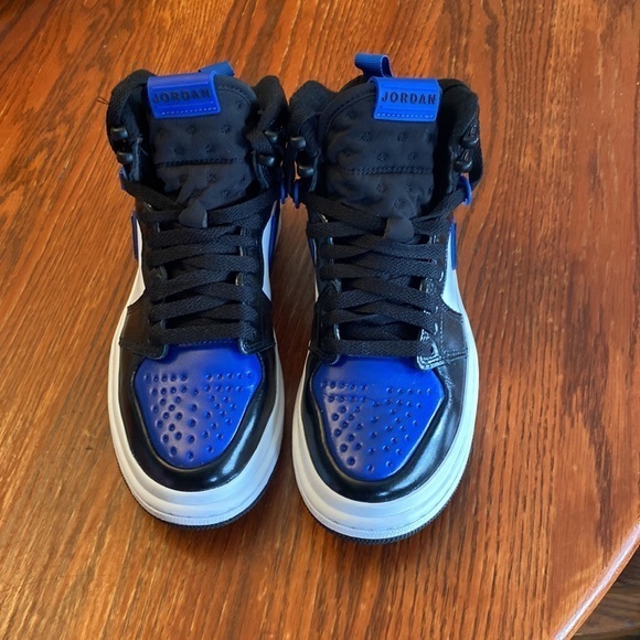 Air Jordan 1 Black Blue Hi Top Sneakers 6 - Picture 2 of 7